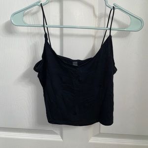 Francesca’s Black Spaghetti Strap Crop Top